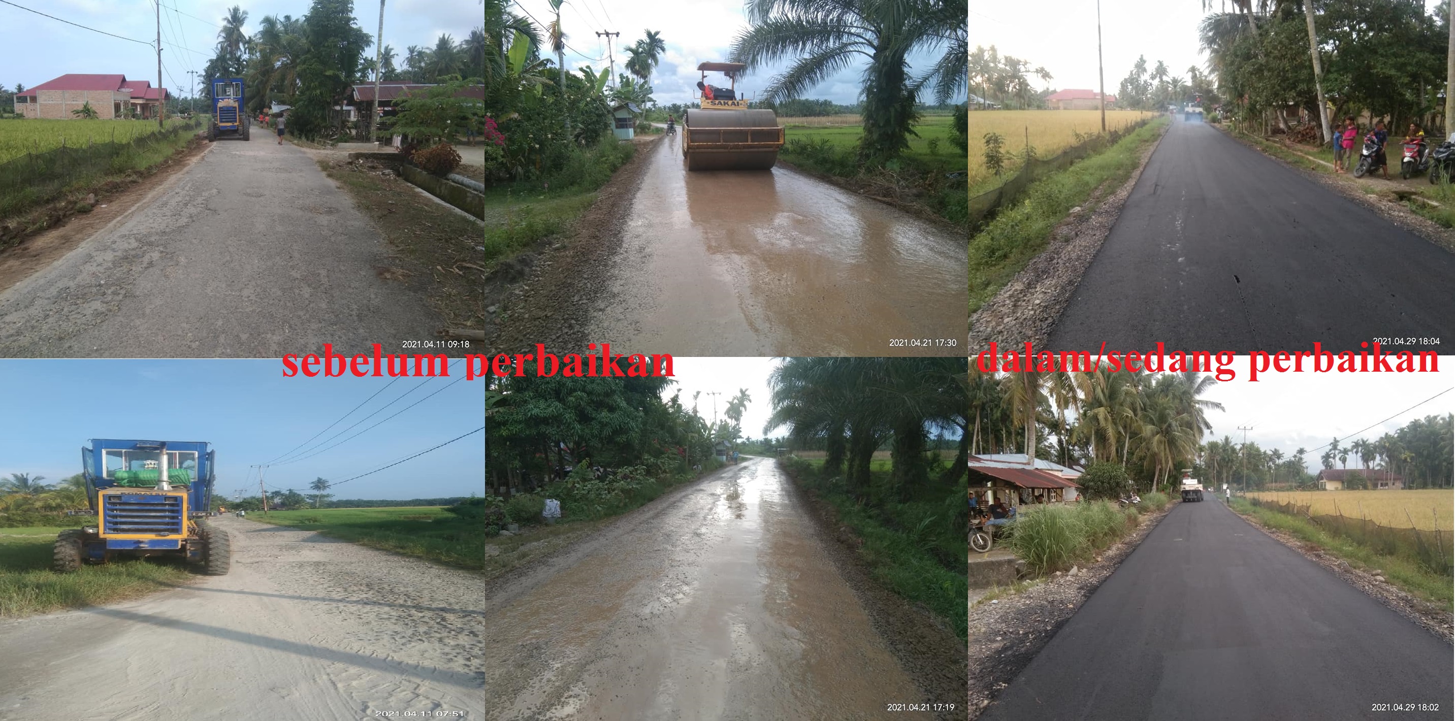 Perbaikan Jalan di Korong Pilubang, Nagari Katapiang.